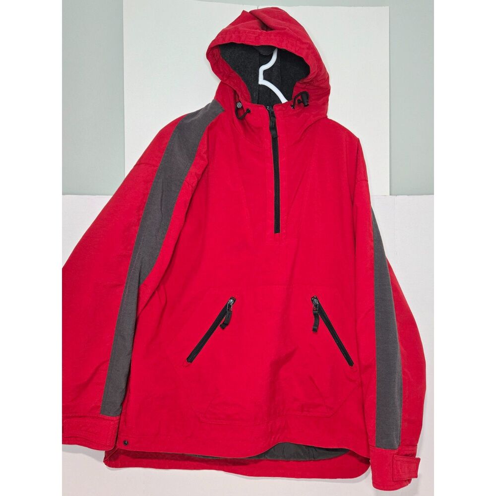 Vintage Gap Fleece Lined Anorak Jacket | Men's Size Medium -Runs Big | Red Black - Picture 2 of 10